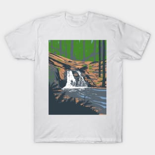 Rustic Falls on Cascade Creek in Moran State Park Washington State WPA Poster Art T-Shirt